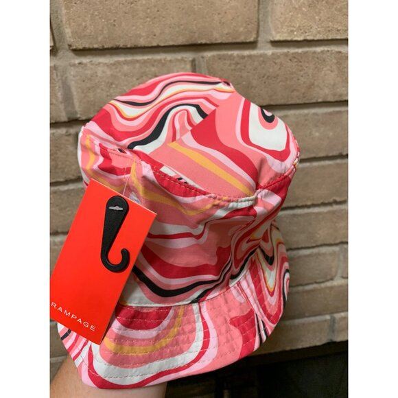 NWT Rampage 1970s Retro Swirl Print Bucket Hat Womens One Size Fits Most AD2 - Picture 2 of 4